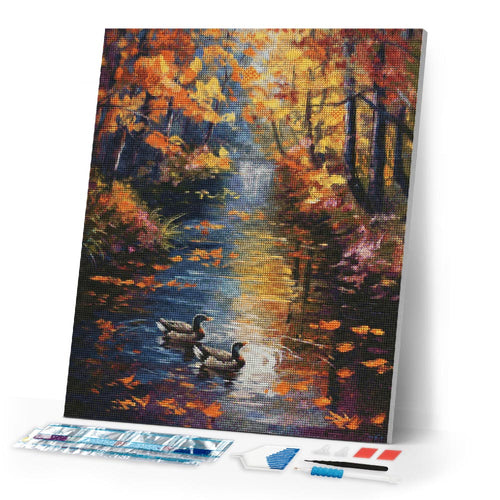 Diamond Painting - Golden Pond in Fall