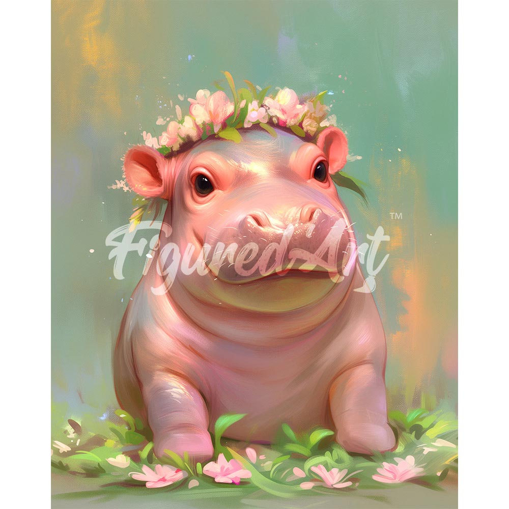 Diamond Painting - Baby Girl Hippo
