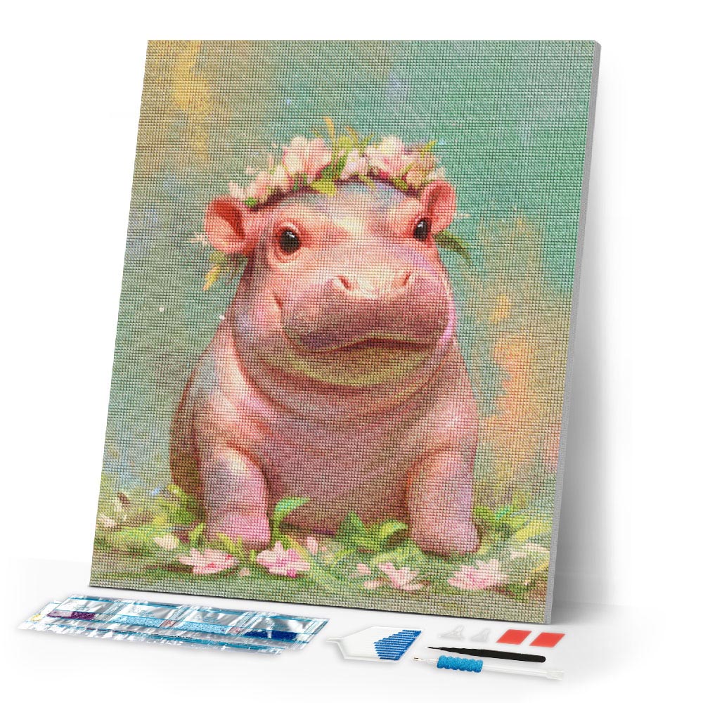 Diamond Painting - Baby Girl Hippo