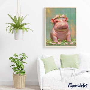 Diamond Painting - Baby Girl Hippo