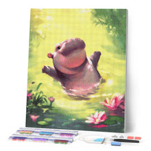 Load image into Gallery viewer, Diamond Painting - Swimming Hippo