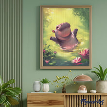 Load image into Gallery viewer, Diamond Painting - Swimming Hippo