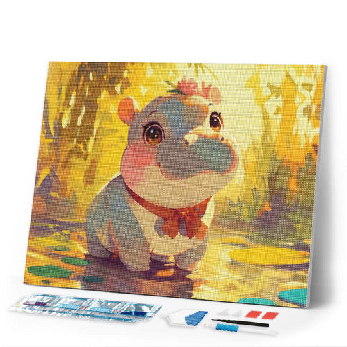 Diamond Painting - Happy Baby Hippo