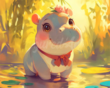 Load image into Gallery viewer, Diamond Painting - Happy Baby Hippo