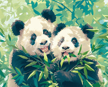 Load image into Gallery viewer, Diamond Painting - Pandas Eating Bamboo