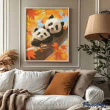 Load image into Gallery viewer, Diamond Painting - Panda Cubs in the Fall