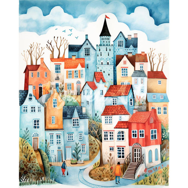 Diamond Painting - Blue Enchanted Village