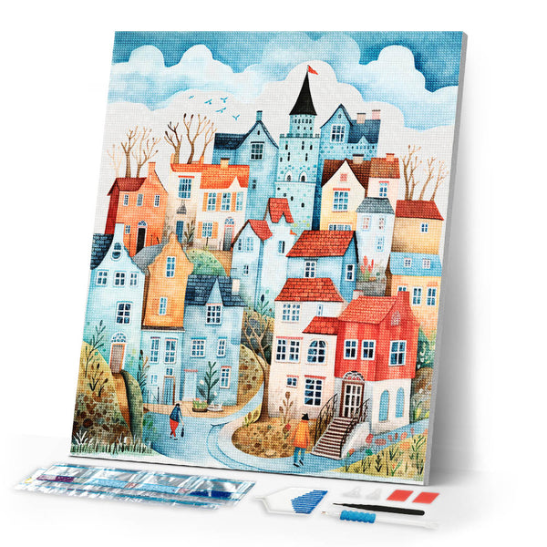 Diamond Painting - Blue Enchanted Village