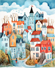 Load image into Gallery viewer, Diamond Painting - Blue Enchanted Village