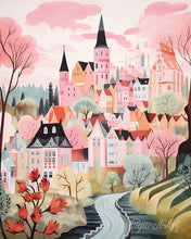 Load image into Gallery viewer, Diamond Painting - Pink Enchanted Village