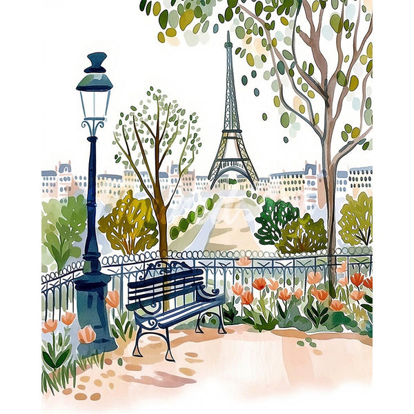 Diamond Painting - Watercolor Paris Garden