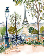 Load image into Gallery viewer, Diamond Painting - Watercolor Paris Garden