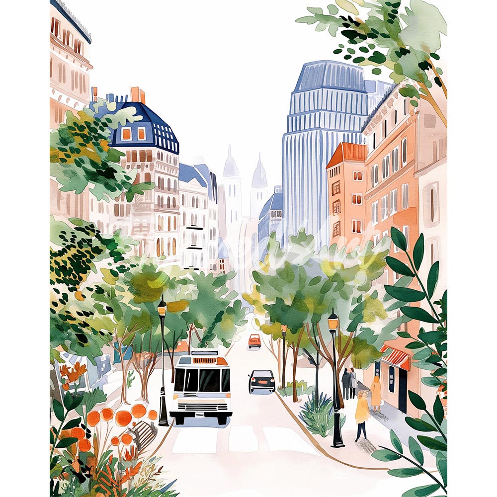 Diamond Painting - Watercolor City Boulevard