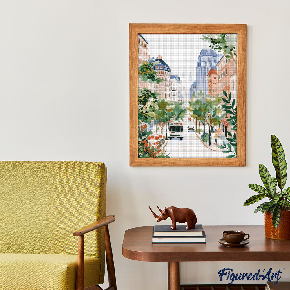 Diamond Painting - Watercolor City Boulevard