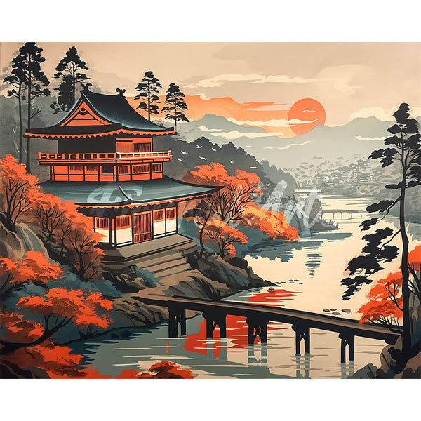 Diamond Painting - Vintage Pagoda View