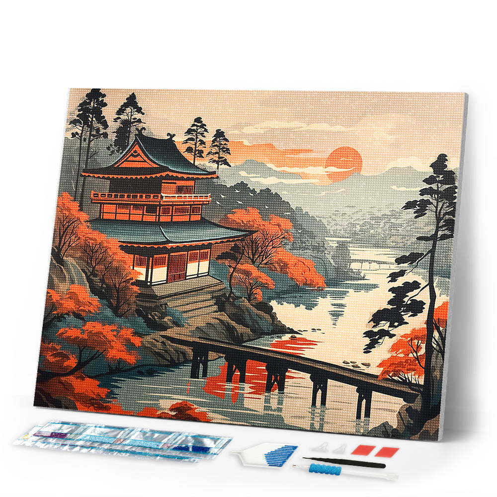 Diamond Painting - Vintage Pagoda View