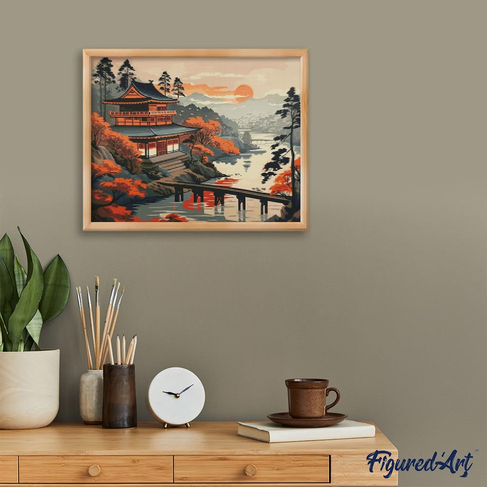 Diamond Painting - Vintage Pagoda View