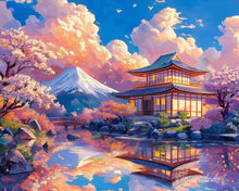 Load image into Gallery viewer, Diamond Painting - Temple View with Mount Fuji