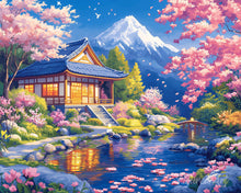 Load image into Gallery viewer, Diamond Painting - Sakura House by the Pond