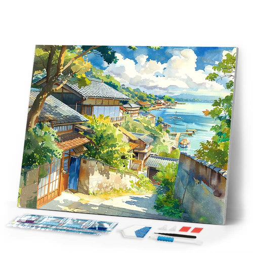 Diamond Painting - Seaside Village in Japan