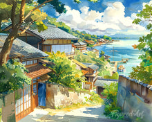 Load image into Gallery viewer, Diamond Painting - Seaside Village in Japan