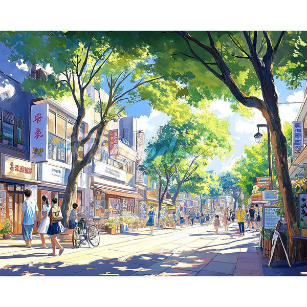 Diamond Painting - Local Market Street in Japan