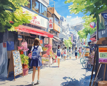 Load image into Gallery viewer, Diamond Painting - Japanese Neighborhood Morning