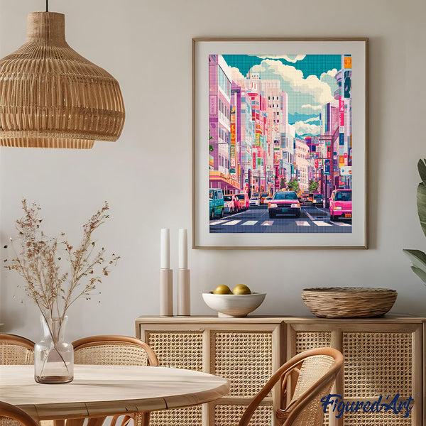 Diamond Painting - Bustling Street of Japan