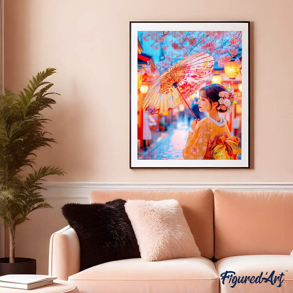 Diamond Painting - Kimono Girl on Sakura Street