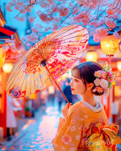 Load image into Gallery viewer, Diamond Painting - Kimono Girl on Sakura Street