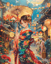 Load image into Gallery viewer, Diamond Painting - Kimono Girl at Lantern Festival