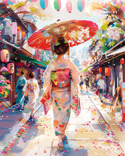 Load image into Gallery viewer, Diamond Painting - Yukata Girl on Festive Street