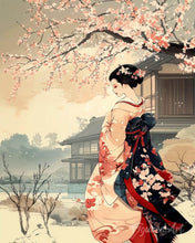 Load image into Gallery viewer, Diamond Painting - Vintage Winter Geisha Scene