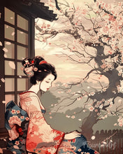 Load image into Gallery viewer, Diamond Painting - Vintage Kimono Lady and Sakura