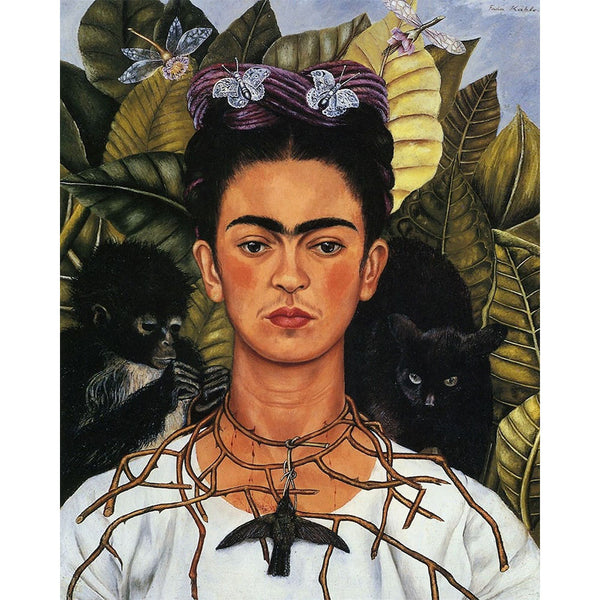 Diamond Painting - Frida - Self Portrait with Thorn Necklace and Hummingbird