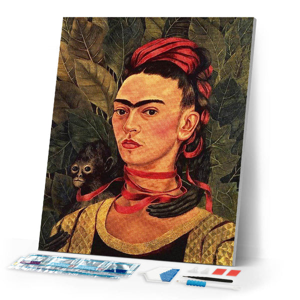 Diamond Painting - Frida - Self Portrait with Monkey 1940