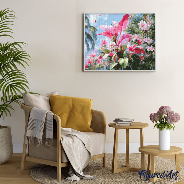 Diamond Painting - Tropical Pink Bloom