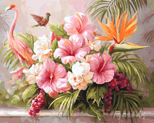 Load image into Gallery viewer, Diamond Painting - Hibiscus and Flamingo