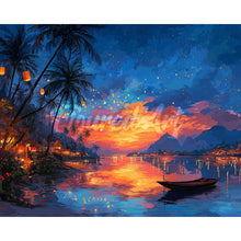 Load image into Gallery viewer, Diamond Painting - Lantern Beach Sunset
