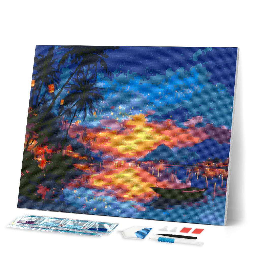 Diamond Painting - Lantern Beach Sunset