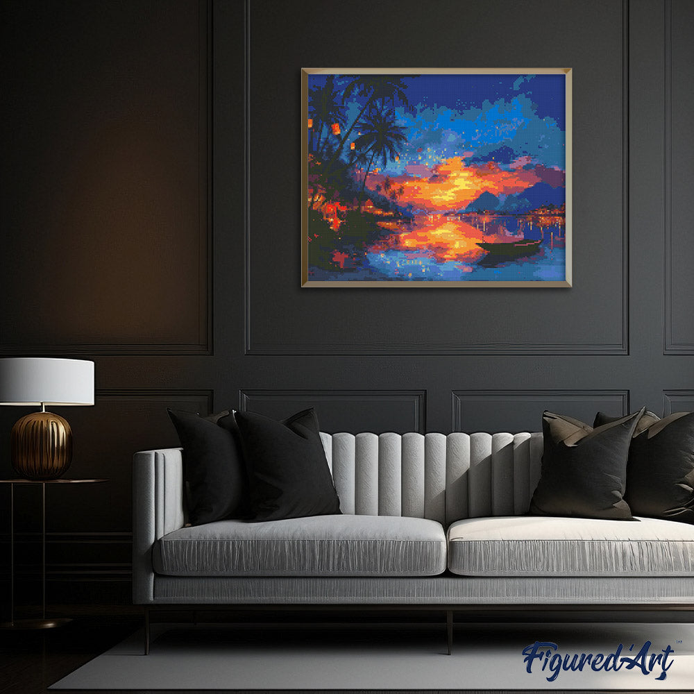 Diamond Painting - Lantern Beach Sunset