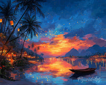 Load image into Gallery viewer, Diamond Painting - Lantern Beach Sunset