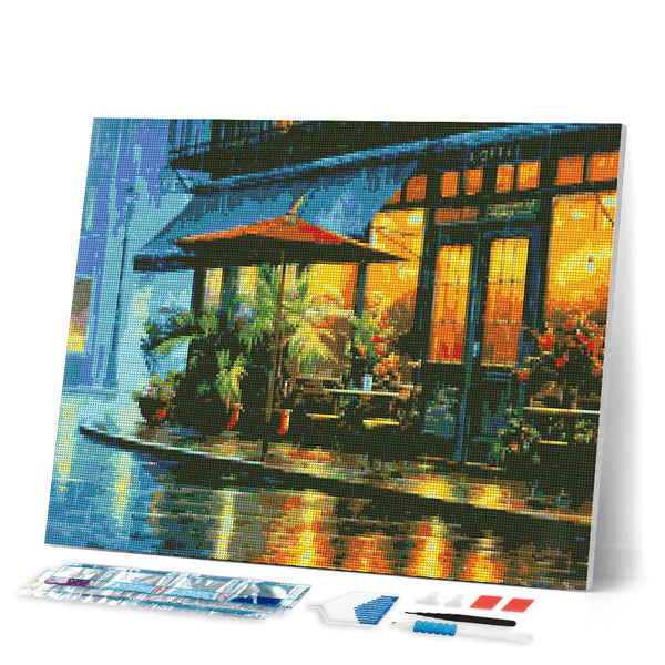 Diamond Painting - Rainy Cafe Corner