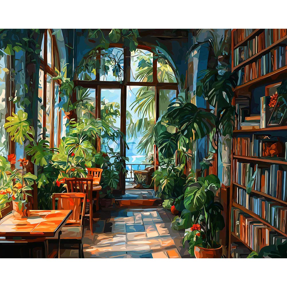Diamond Painting - Greenhouse Library