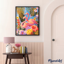 Load image into Gallery viewer, Diamond Painting - Twin Flamingos