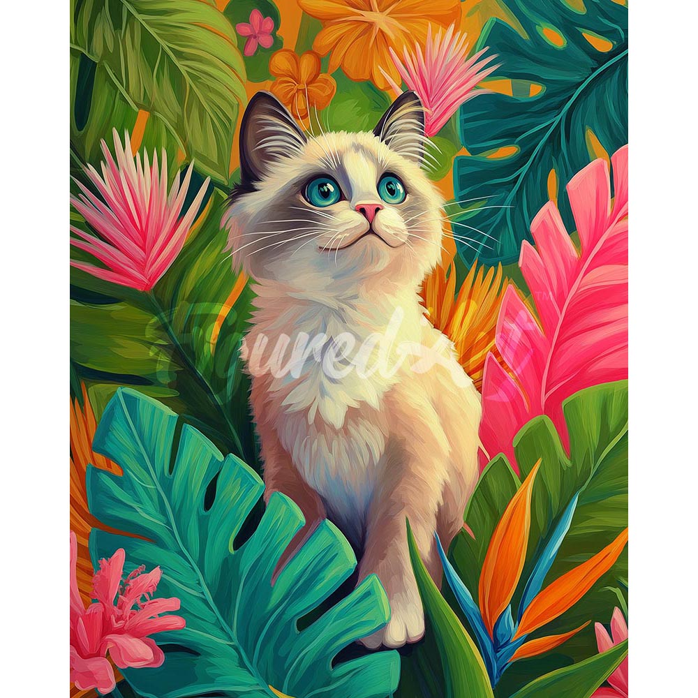 Diamond Painting - Ragdoll Kitten in Jungle