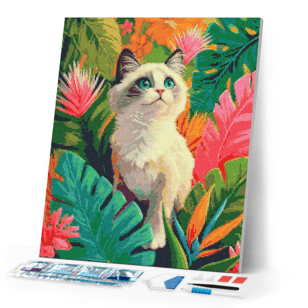 Diamond Painting - Ragdoll Kitten in Jungle