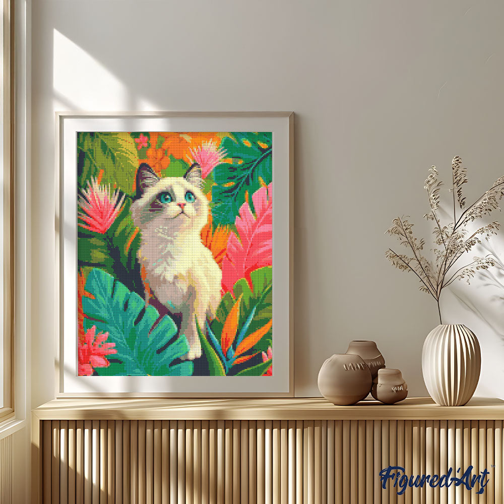 Diamond Painting - Ragdoll Kitten in Jungle