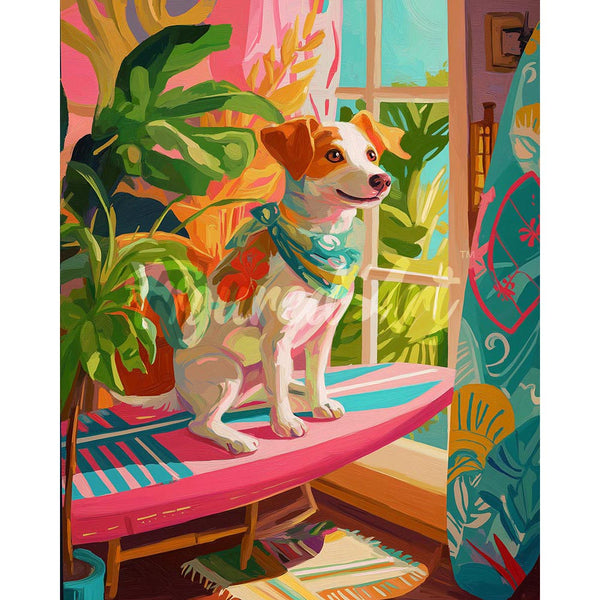 Diamond Painting - Surf-Loving Dog