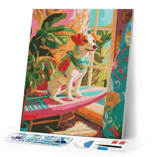 Diamond Painting - Surf-Loving Dog